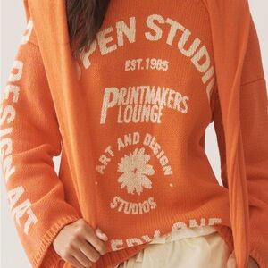 Pilcro Graphic Orange Sweater